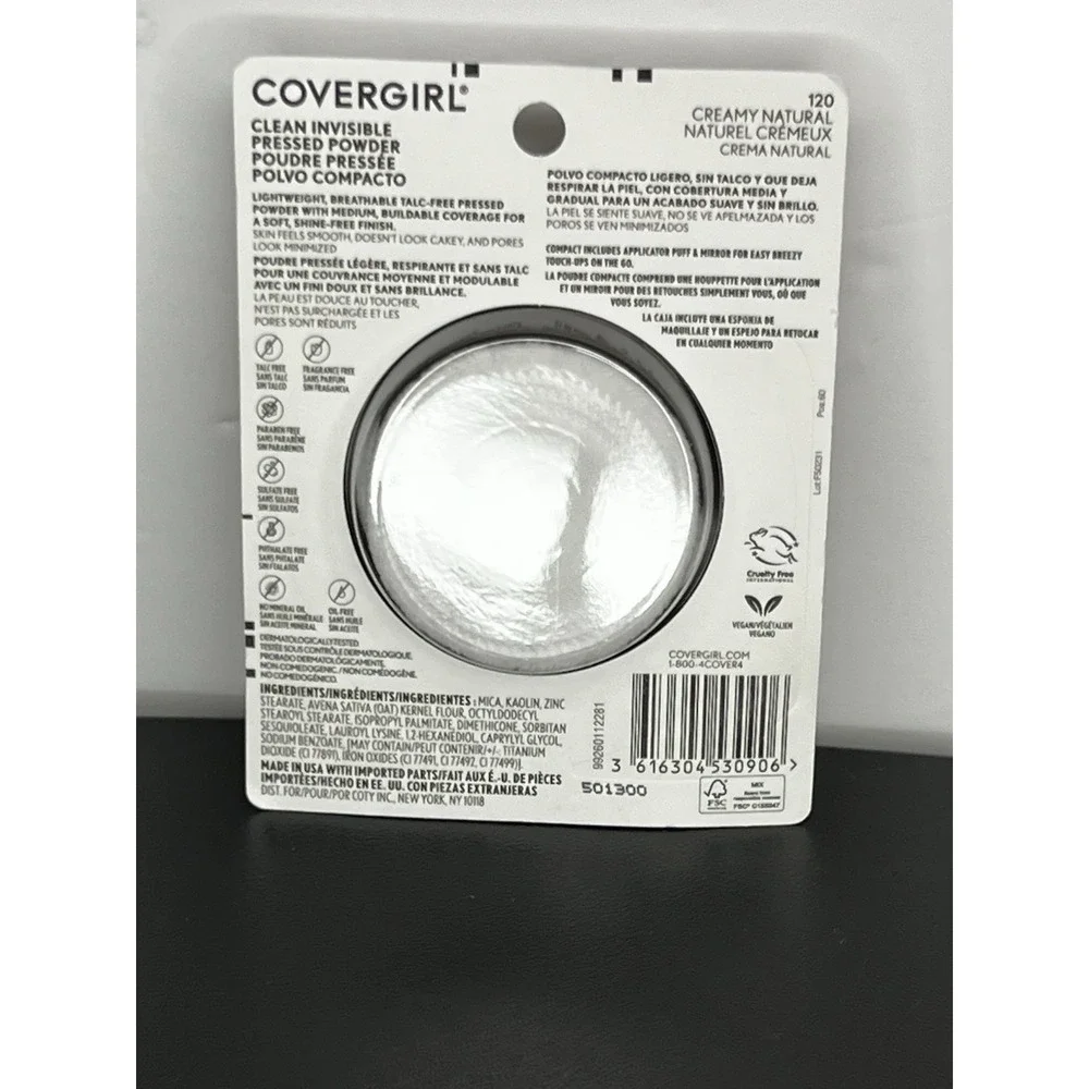 Covergirl Clean Invisible Pressed Powder – Creamy Natural 120 – NEW